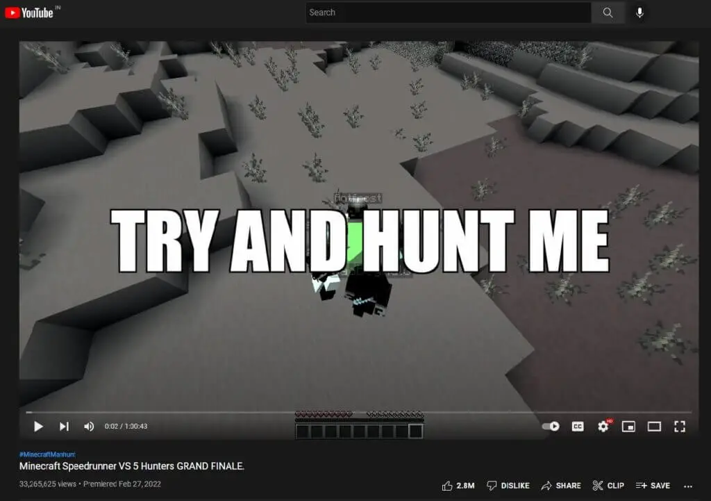 Dream’s Minecraft Manhunt video reaches 2 million like goal