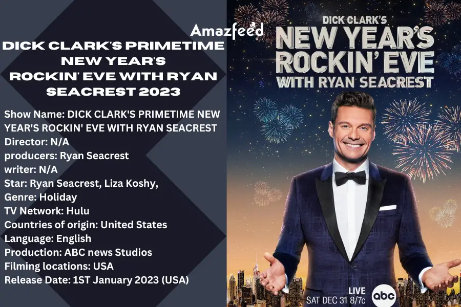 Dick Clark's Primetime New Year's Rockin' Eve Ryan Seacrest 2023