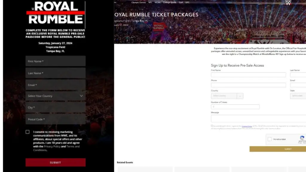 How to get WWE Royal Rumble Presale code