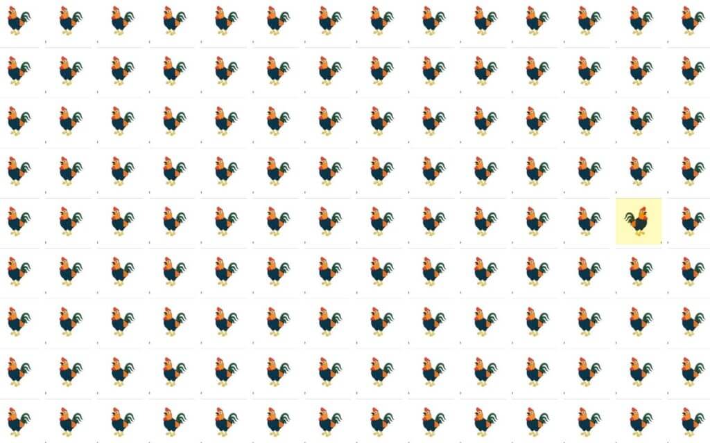 Optical Illusion One Hen Is Different From Them In This Image. (1)