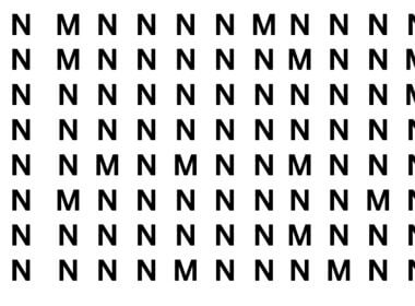 Optical Illusion 10 Second to Find All M Letter